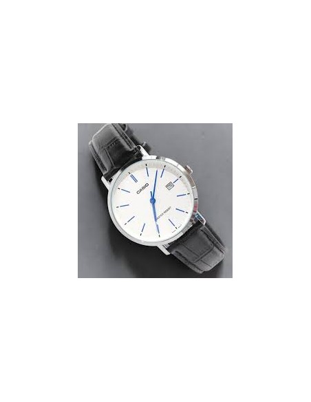 Reloj Casio MTP-VT05L-7E Hombre – Fondo blanco y Correa de Cuero