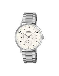 Reloj Casio MTP-VT06D-7B Hombre – Correa de Acero Inoxidable y Fondo Blanco 2