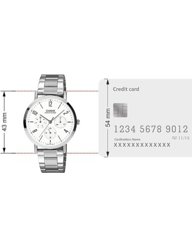 Reloj Casio MTP-VT06D-7B Hombre – Correa de Acero Inoxidable y Fondo Blanco