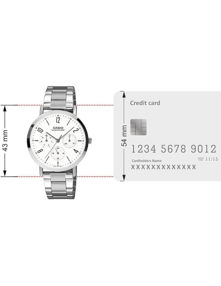 Reloj Casio MTP-VT06D-7B Hombre – Correa de Acero Inoxidable y Fondo Blanco