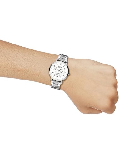 Reloj Casio MTP-VT06D-7B Hombre – Correa de Acero Inoxidable y Fondo Blanco