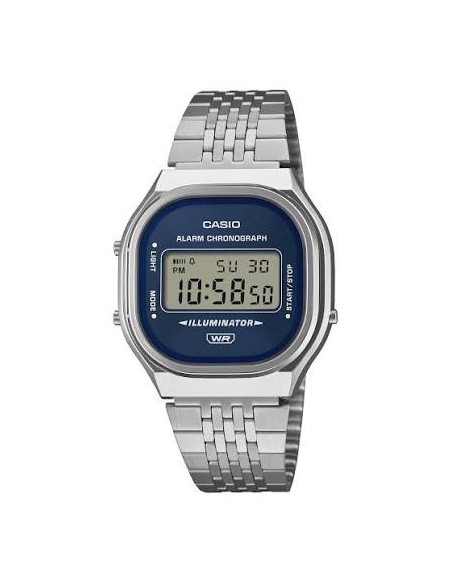 Reloj Casio Vintage A140WE-2A – Esfera Azul y Correa de Acero Plateada