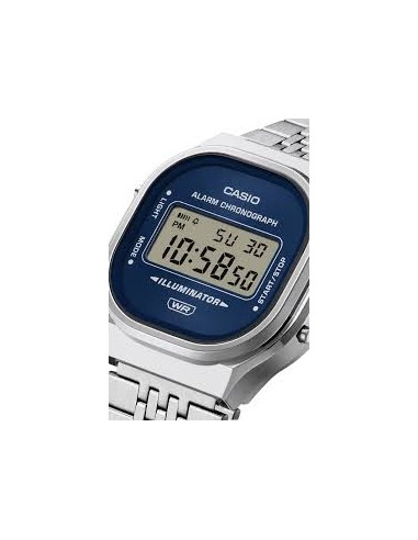 Reloj Casio Vintage A140WE-2A – Esfera Azul y Correa de Acero Plateada