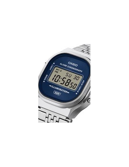 Reloj Casio Vintage A140WE-2A – Esfera Azul y Correa de Acero Plateada
