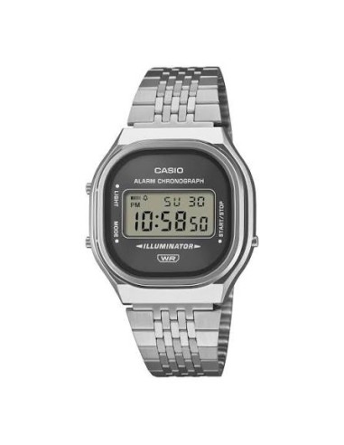 Reloj Casio Vintage A140WE-8A – Esfera gris y Correa de Acero Plateada
