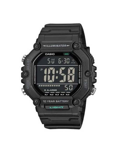 Reloj Casio AE-1600HX-1B – Digital Resistente al Agua con Correa de Resina Negra