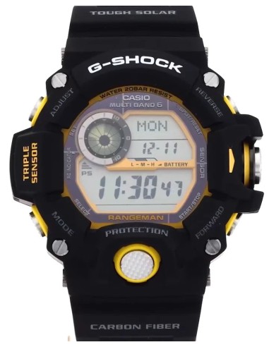 solar radiocontrol hombre Casio G-Shock Rangeman Black Yellow GW-9400YJ-1JF JDM 53.5MM 200M WR