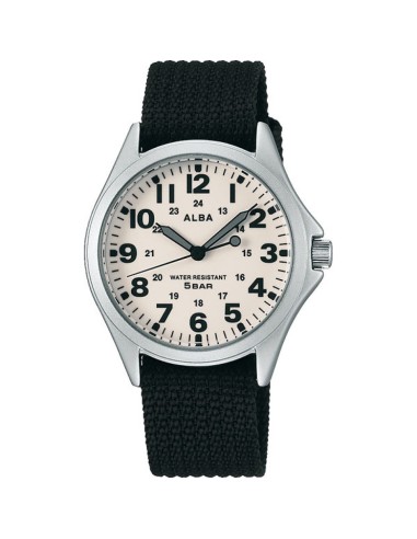 cuarzo unisex militar Alba (by Seiko) AQPK401 JDM 36mm 50m WR correa de tela