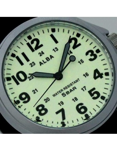 cuarzo unisex militar Alba (by Seiko) AQPK401 JDM 36mm 50m WR correa de tela