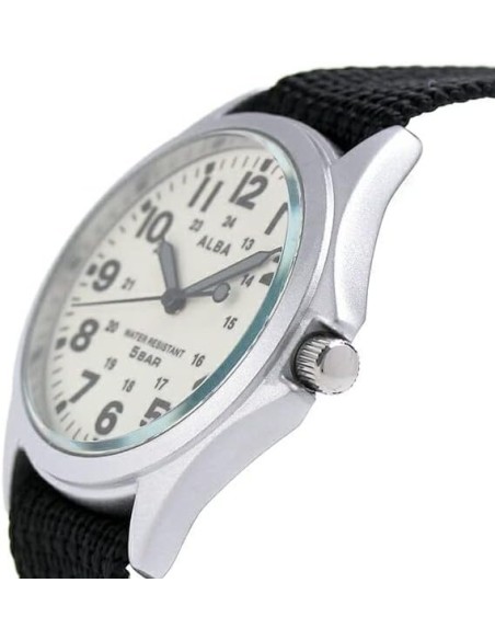 cuarzo unisex militar Alba (by Seiko) AQPK401 JDM 36mm 50m WR correa de tela