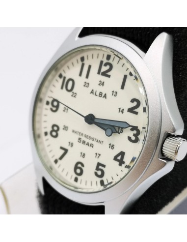 cuarzo unisex militar Alba (by Seiko) AQPK401 JDM 36mm 50m WR correa de tela