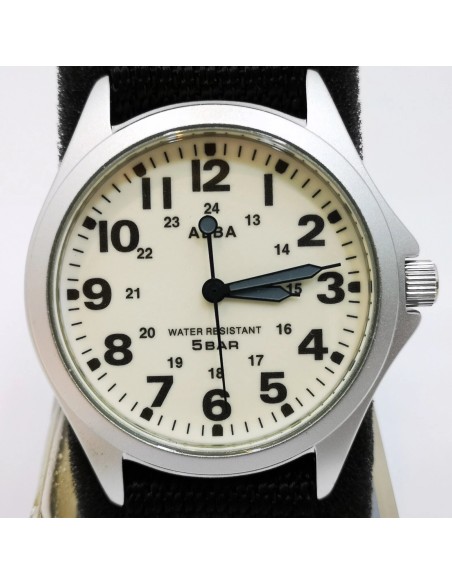 cuarzo unisex militar Alba (by Seiko) AQPK401 JDM 36mm 50m WR correa de tela