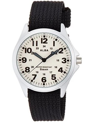 cuarzo unisex militar Alba (by Seiko) AQPK401 JDM 36mm 50m WR correa de tela