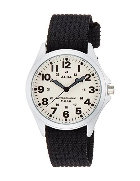 cuarzo unisex militar Alba (by Seiko) AQPK401 JDM 36mm 50m WR correa de tela