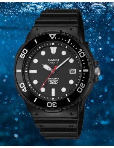 Casio MRW-240H-1E1JF JDM 44.6mm 100m WR correa de silicona JDM (mercado interior japonés)