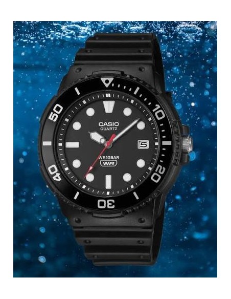 Casio MRW-240H-1E1JF JDM 44.6mm 100m WR correa de silicona JDM (mercado interior japonés)