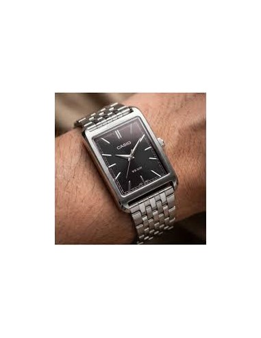 Reloj Casio MTP-B215D-1A – Analógico de Acero Inoxidable y Fondo Negro