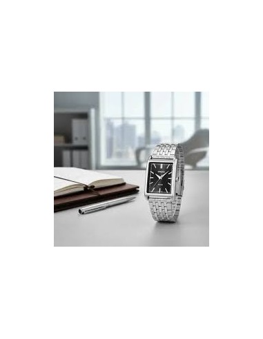 Reloj Casio MTP-B215D-1A – Analógico de Acero Inoxidable y Fondo Negro
