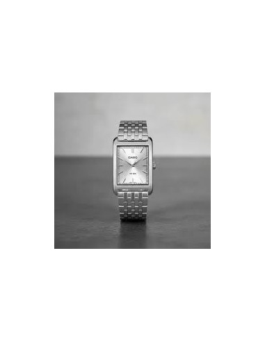 Reloj Casio MTP-B215D-7A – Analógico de Acero Inoxidable y Fondo blanco