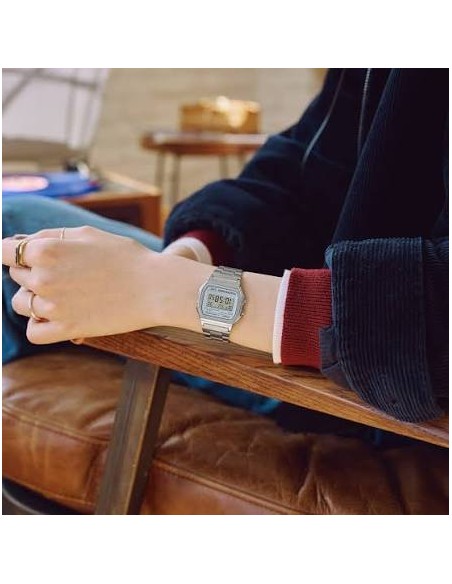 reloj mujer Casio A158WA-1Q plateado