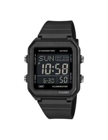 Reloj unisex digital Casio W-221H-1b JDM 38.4mm Hora Mundial batería 10 años 50m WR JDM