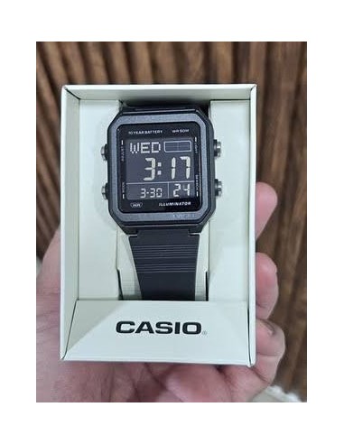 Reloj unisex digital Casio W-221H-1b JDM 38.4mm Hora Mundial batería 10 años 50m WR JDM