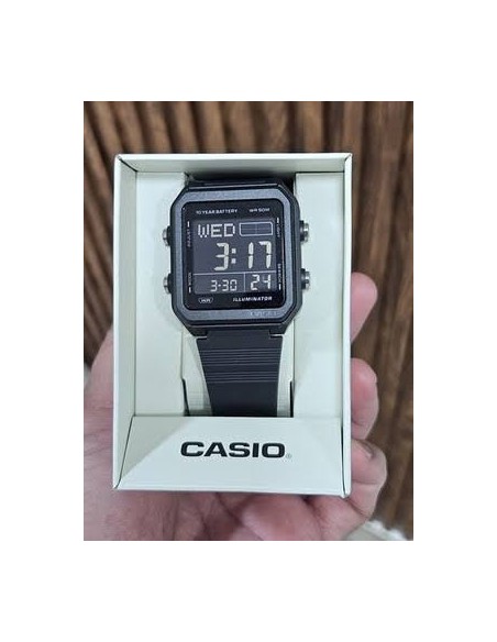 Reloj unisex digital Casio W-221H-1b JDM 38.4mm Hora Mundial batería 10 años 50m WR JDM