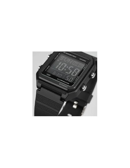 Reloj unisex digital Casio W-221H-1b JDM 38.4mm Hora Mundial batería 10 años 50m WR JDM