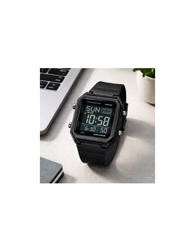 Reloj unisex digital Casio W-221H-1b JDM 38.4mm Hora Mundial batería 10 años 50m WR JDM