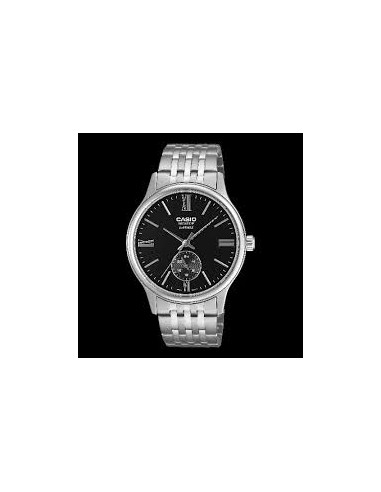 Reloj Casio BMS-100D-1A Hombre – Correa de Acero Inoxidable y Fondo Negro