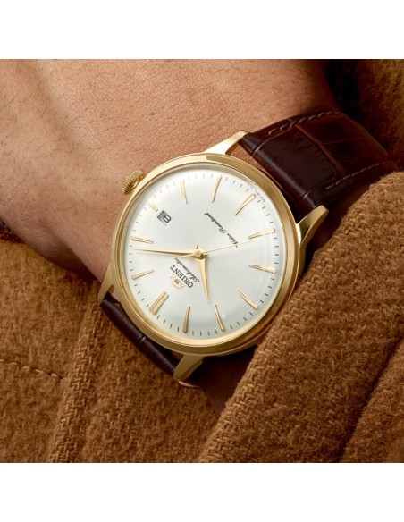 automático hombre Orient Bambino RN-AC0028S JDM  40.5mm correa de cuero