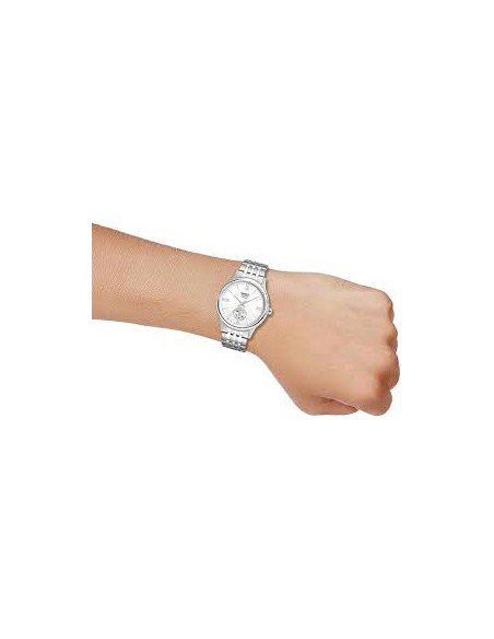 Reloj Casio BMS-100D-7A Hombre – Correa de Acero Inoxidable y Fondo blanco