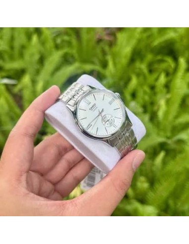 Reloj Casio BMS-100D-7A Hombre – Correa de Acero Inoxidable y Fondo blanco