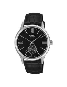 Reloj Casio Para Hombre BMS-100L-1A Analógico Correa de Cuero Negra
