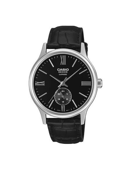 Reloj Casio Para Hombre BMS-100L-1A Analógico Correa de Cuero Negra