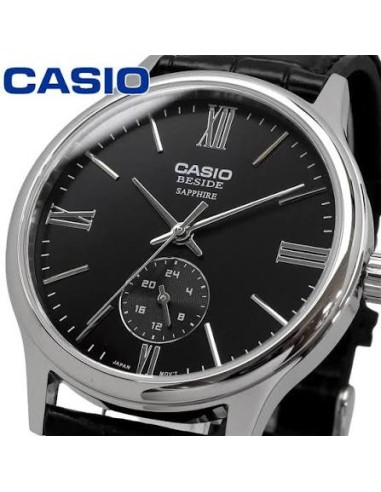 Reloj Casio Para Hombre BMS-100L-1A Analógico Correa de Cuero Negra