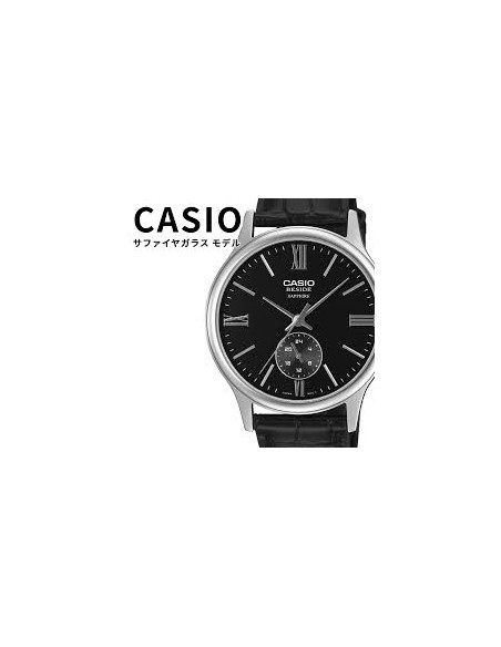 Reloj Casio Para Hombre BMS-100L-1A Analógico Correa de Cuero Negra