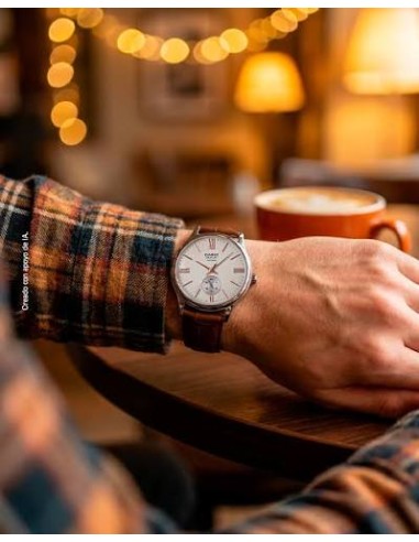 Reloj Casio Para Hombre BMS-100L-5A Analógico Correa de Cuero marron
