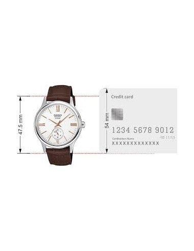 Reloj Casio Para Hombre BMS-100L-5A Analógico Correa de Cuero marron