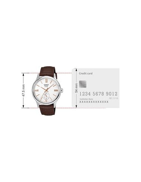 Reloj Casio Para Hombre BMS-100L-5A Analógico Correa de Cuero marron