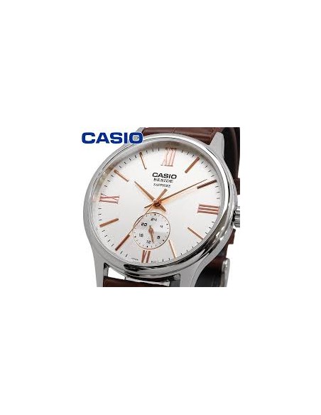 Reloj Casio Para Hombre BMS-100L-5A Analógico Correa de Cuero marron