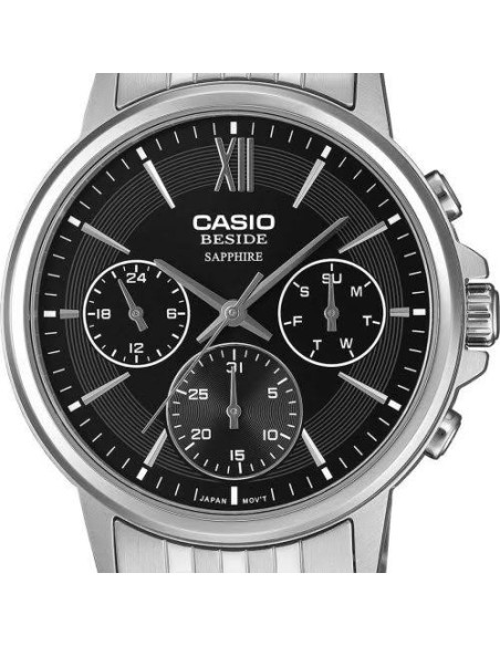 Casio BMS-300D-1A – Reloj Hombre Analógico de Acero Inoxidable Plateado