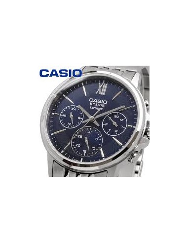 Casio BMS-300D-2A – Reloj Hombre Analógico de Acero Inoxidable Plateado