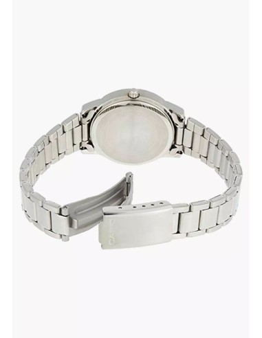 Reloj Casio Para Mujer LTP-1303DD-2A Analógico Correa Acero Plateado Esfera Azul