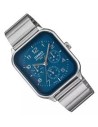 Reloj Casio Para Hombre MTP-M306D-2A Fase Lunar Correa Acero Plateado Esfera Azul