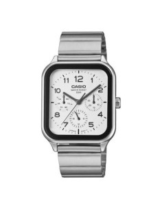 Reloj Casio Para Hombre MTP-M306D-7A Fase Lunar Correa Acero Plateado Esfera Azul