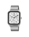 Reloj Casio Para Hombre MTP-M306D-7A Fase Lunar Correa Acero Plateado Esfera blanca