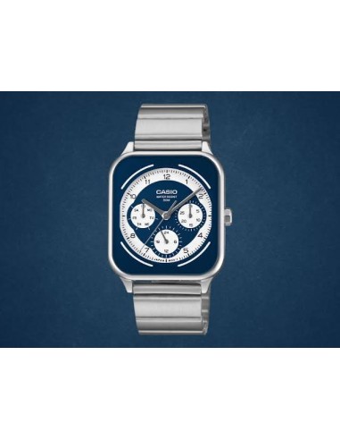 Reloj cronógrafo hombre Casio Square Panda MTP-M307D-2B 44.5 × 34 × 9.4 mm 50m WR correa de acero