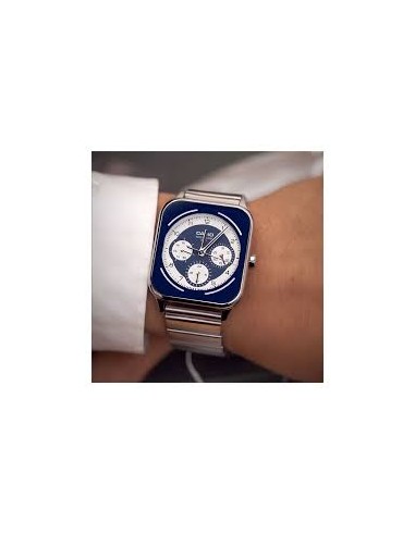 Reloj cronógrafo hombre Casio Square Panda MTP-M307D-2B 44.5 × 34 × 9.4 mm 50m WR correa de acero
