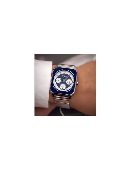 copy of reloj cronógrafo hombre Casio Square Panda MTP-M307D-1BV 44.5 × 34 × 9.4 mm 50m WR correa de acero